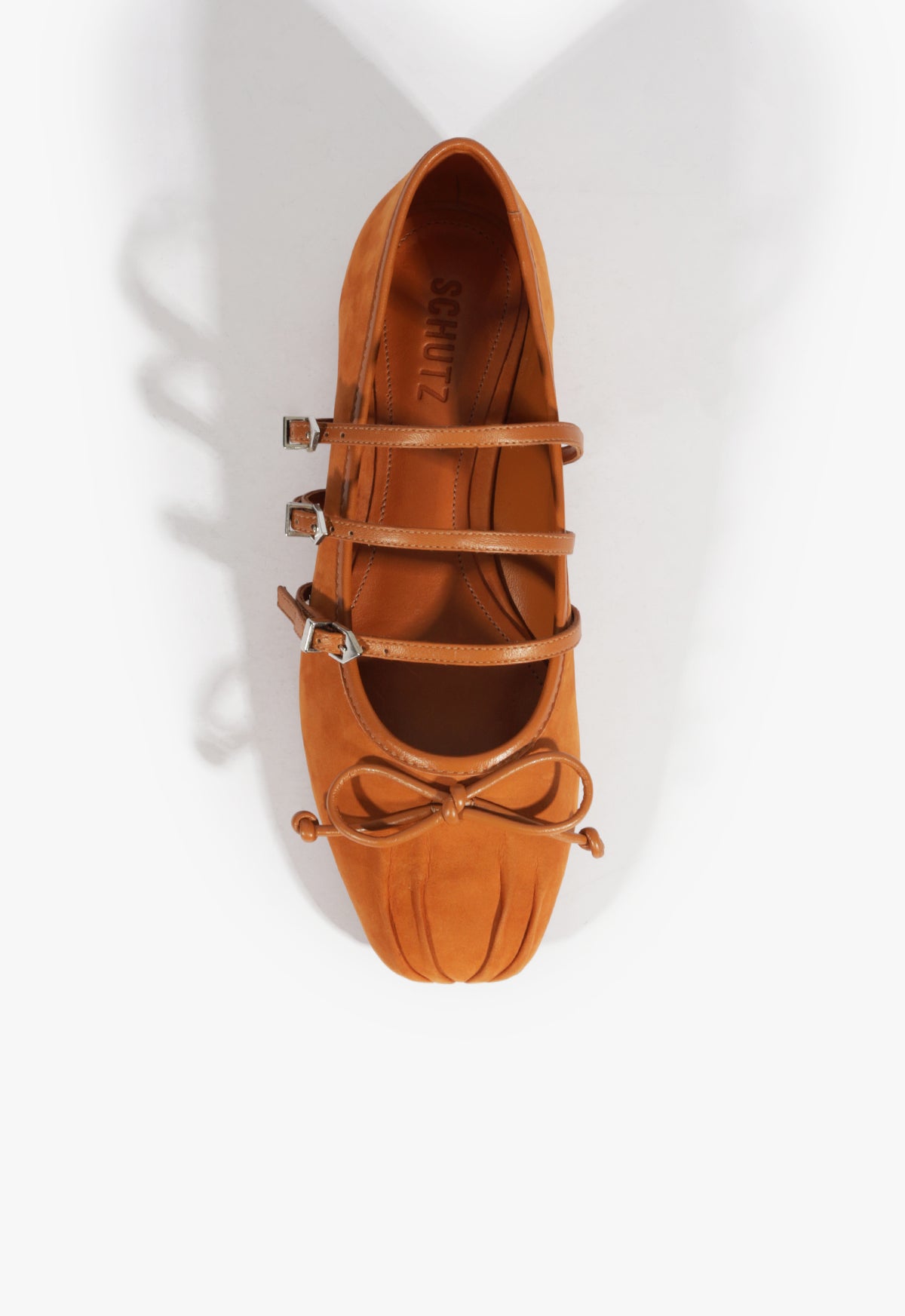 Arissa Strap Ballet Flat| Brown Suede – SCHUTZ - Main Image