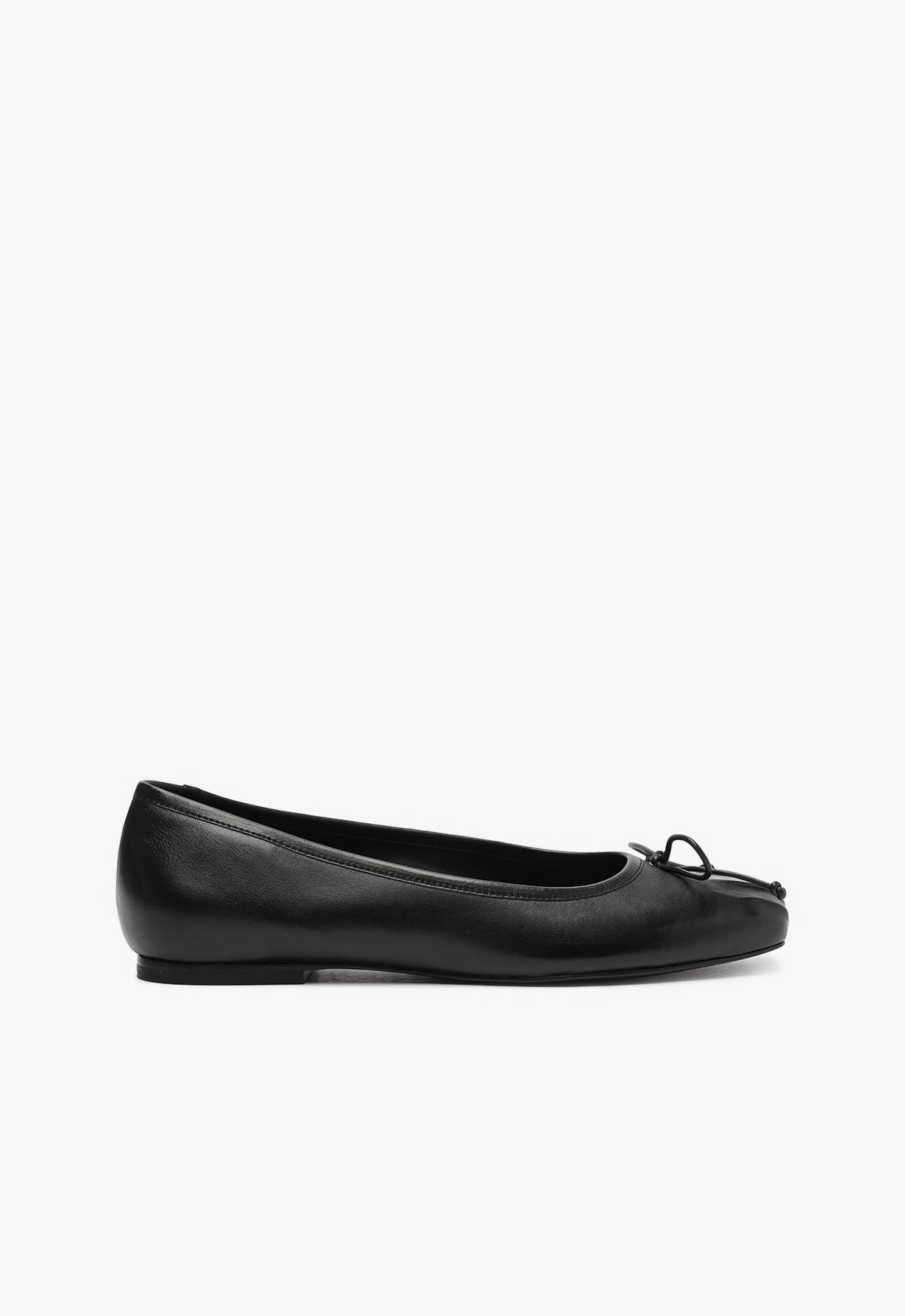 Arissa Draped Ballet Flat Flats Fall 24 5 Black Atanado Leather - Schutz Shoes