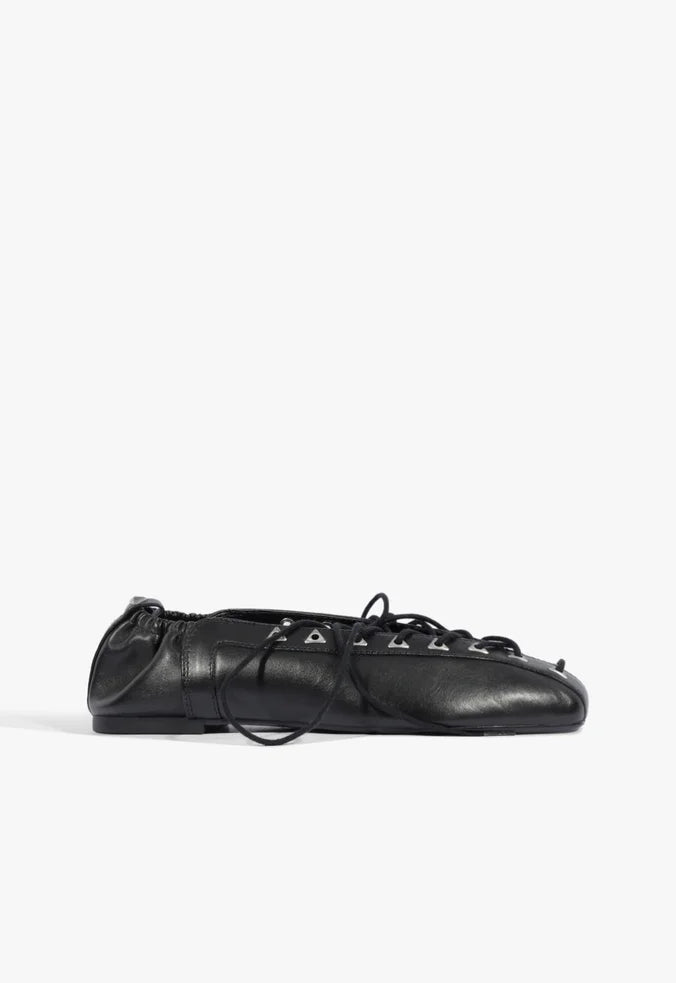 Lola Leather Flat Pre Fall 25 5 Black Leather - Schutz Shoes