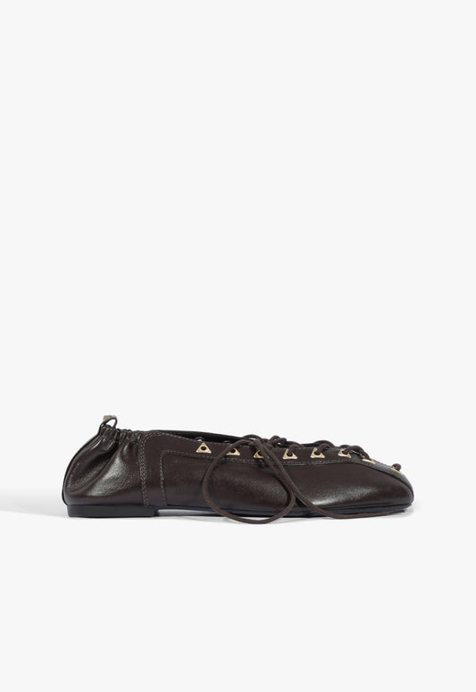 Lola Leather Flat Pre Fall 25 5 Maplewood Leather - Schutz Shoes
