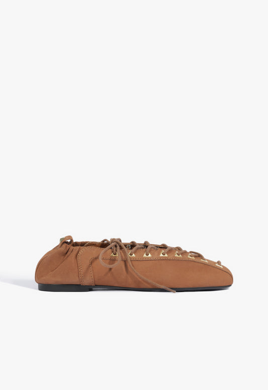 Lola Nubuck Flat 5 Brownie Nubuck - Schutz Shoes