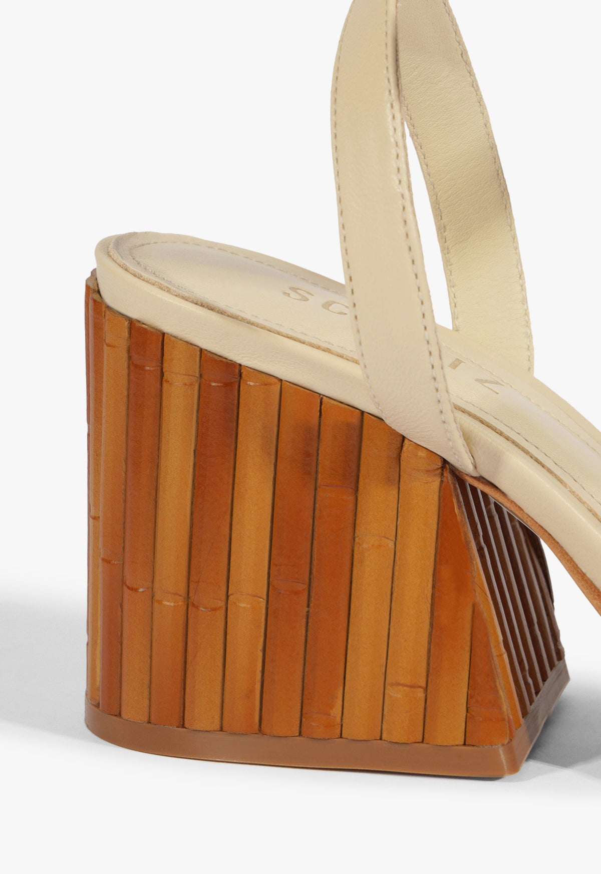 Enola Bamboo Mid Block Leather Sandal - Schutz Shoes
