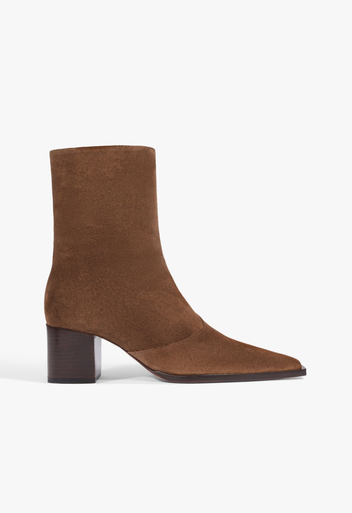 Raffaela Mid Suede Bootie 5 Pecan Brown Suede - Schutz Shoes