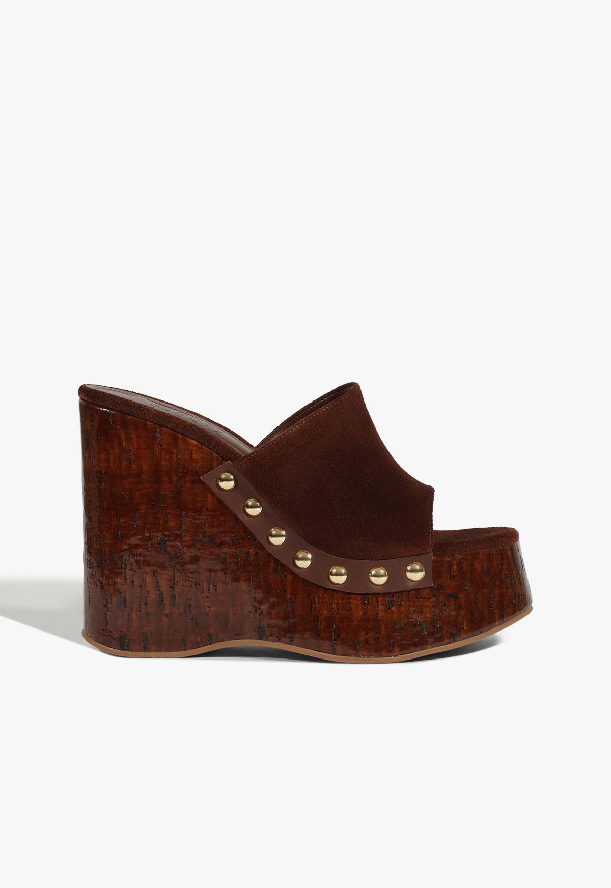 Dalle Studs Suede Sandal 5 Root Brown Suede - Schutz Shoes