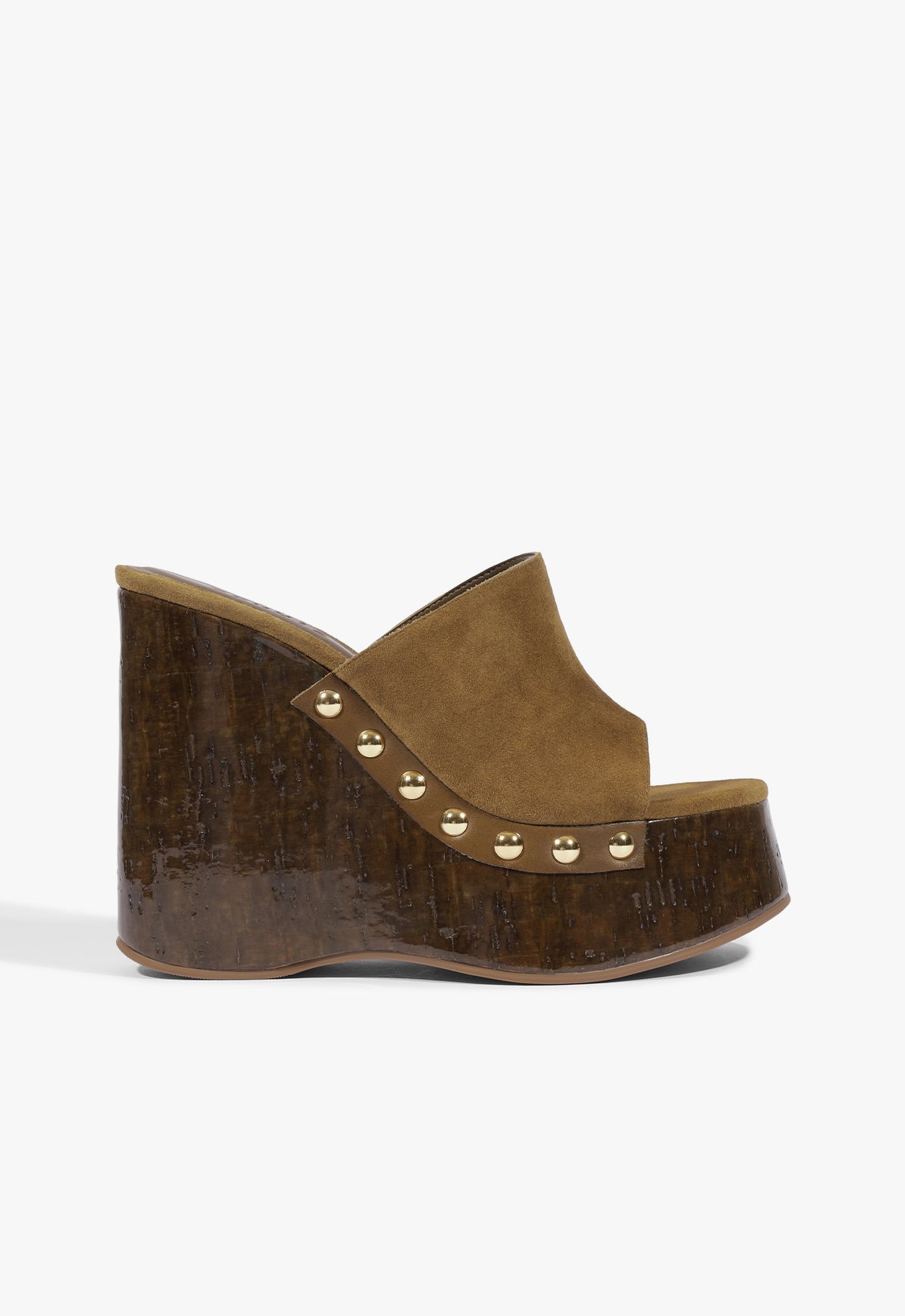 Dalle Studs Suede Sandal 5 Dried Olive Nubuck - Schutz Shoes