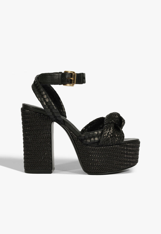 Khari Platform Leather Sandal Spring 25 5 Black Synthetic - Schutz Shoes