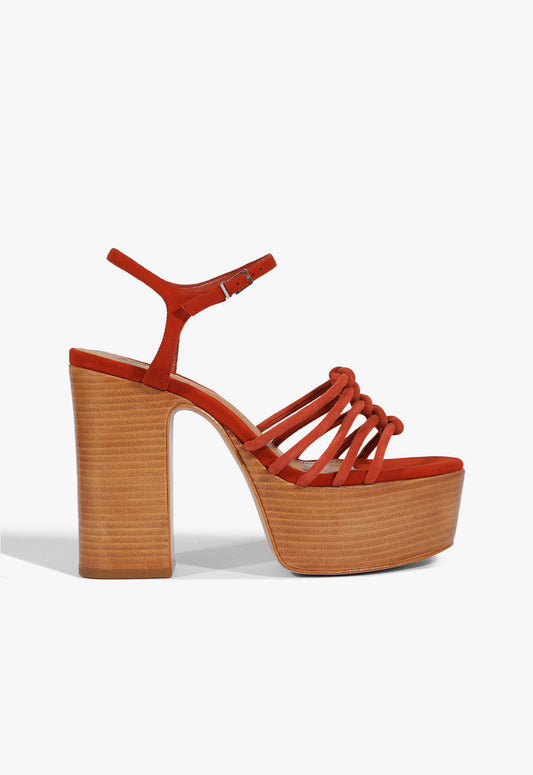 Sandy Platform Suede Sandal Spring 25 5 Sunset Ochre Suede - Schutz Shoes