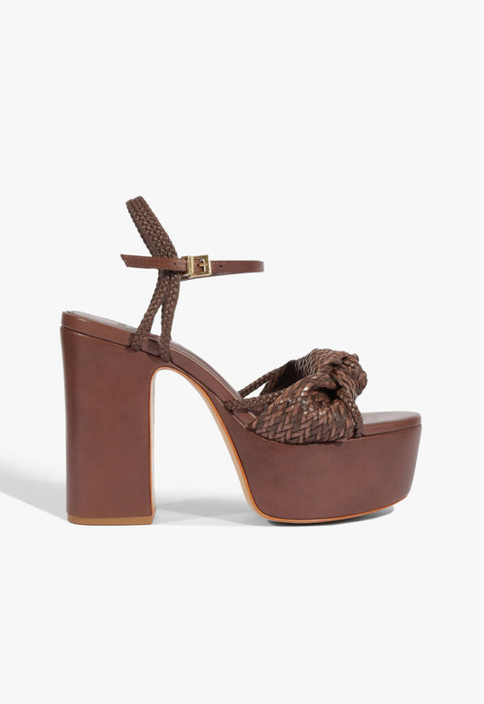 Kalina Platform Sandal 5 Root Brown Synthetic - Schutz Shoes