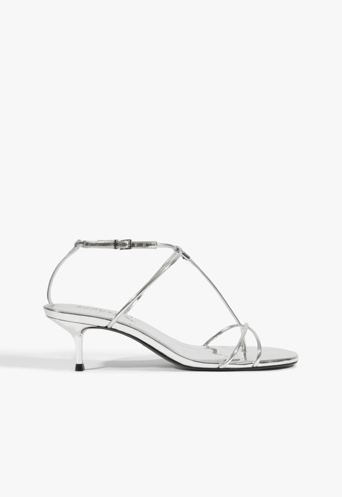 Jules Mid Metallic Sandal 5 Silver Metallic - Schutz Shoes