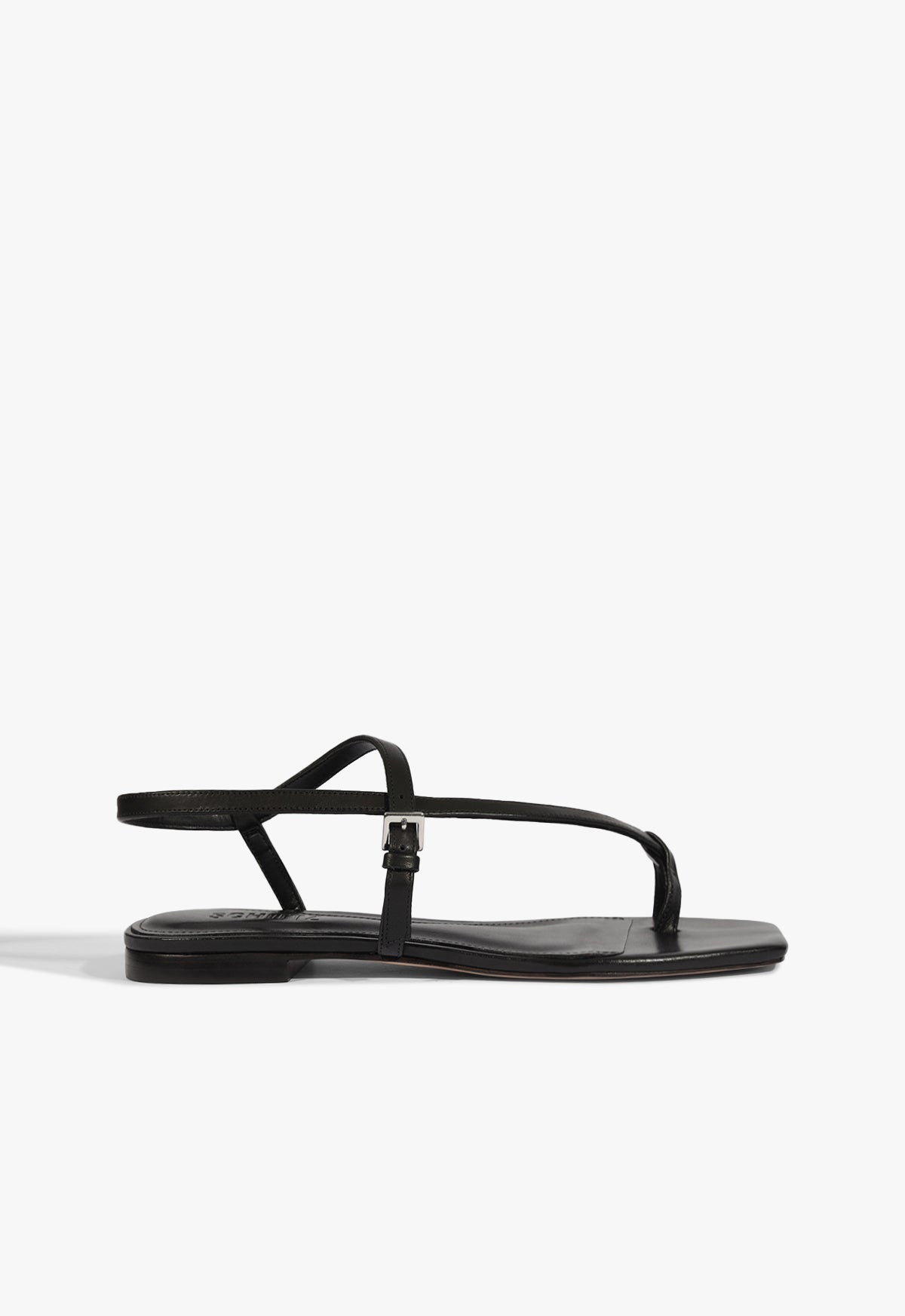 Lisa Leather Flat Sandal 5 Black Leather - Schutz Shoes