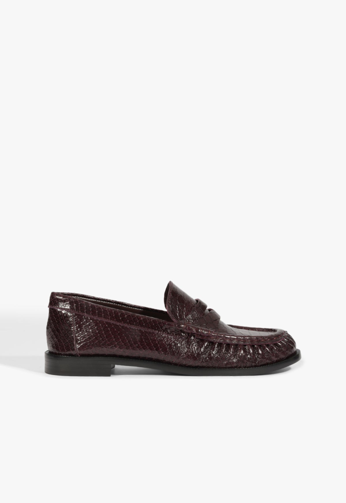 Tyche Flat Winter 25 5 Dark Plum Snake - Schutz Shoes