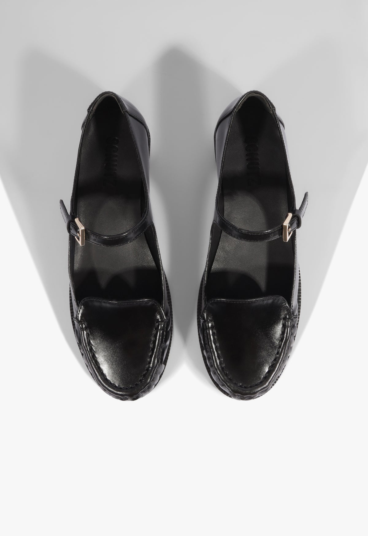 Tyla Buckle Leather Mary Jane Flat - Schutz Shoes