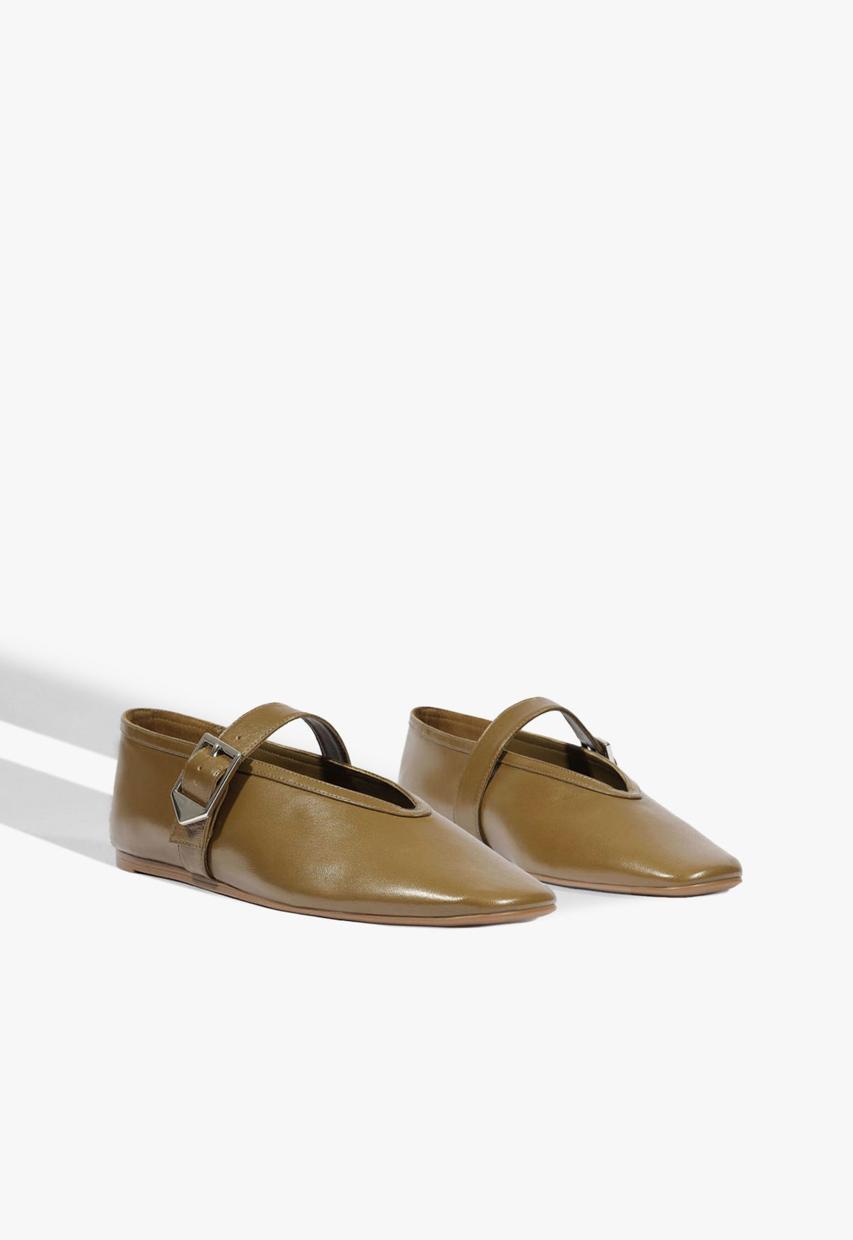 Vick Buckle Leather Flat - Schutz Shoes