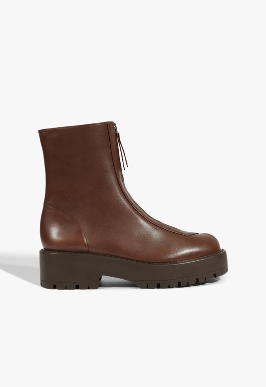 Farrah Leather Bootie FALL 25 5 Root Brown Leather - Schutz Shoes