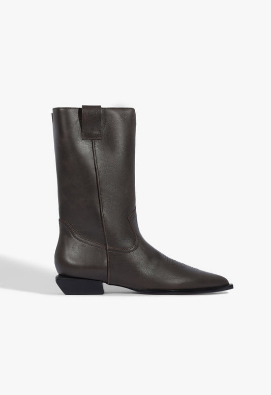 Ashley Leather Bootie FALL 25 5 Root Brown Leather - Schutz Shoes