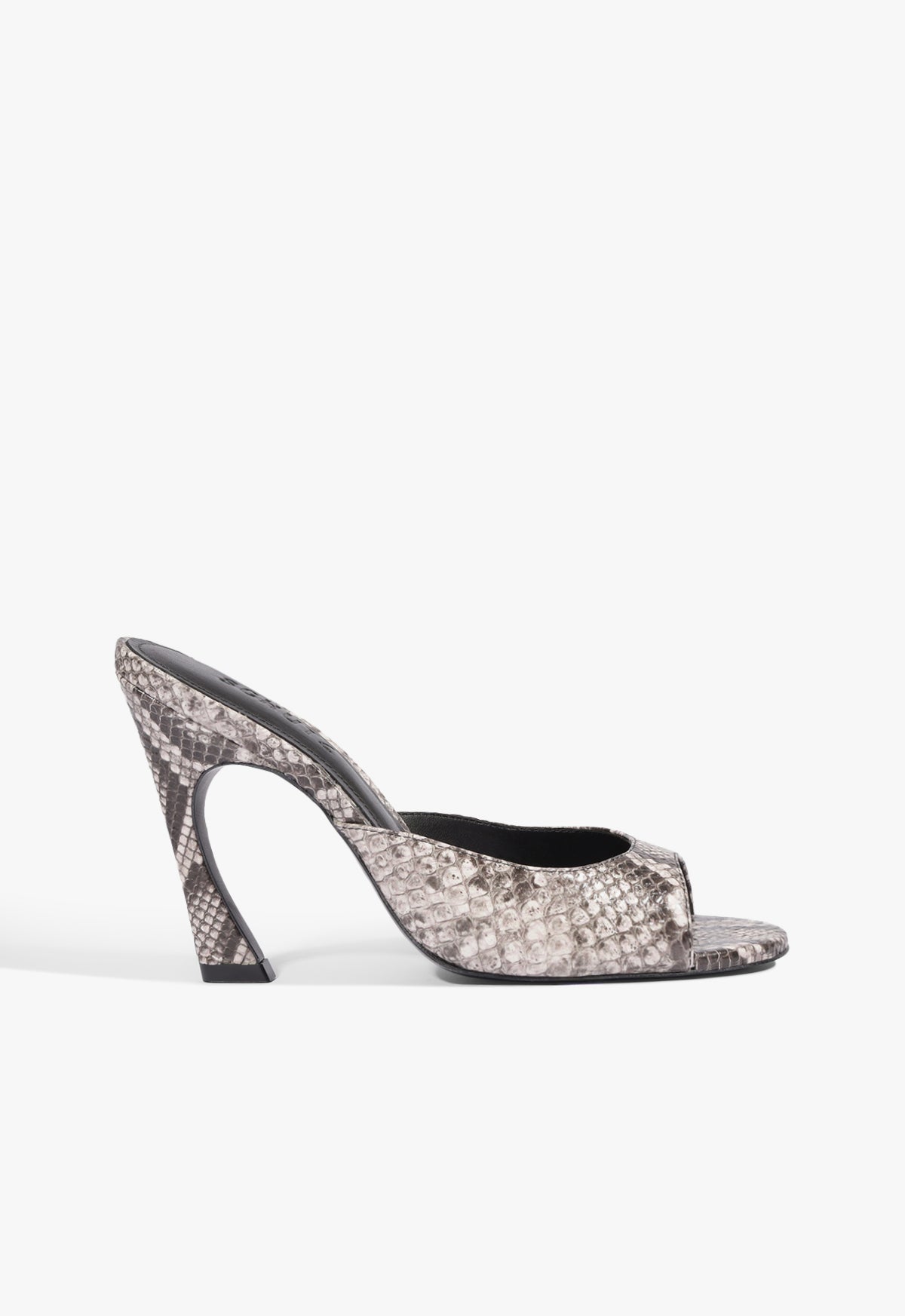 Noemie Leather Sandal 5 White Snake Print Leather - Schutz Shoes