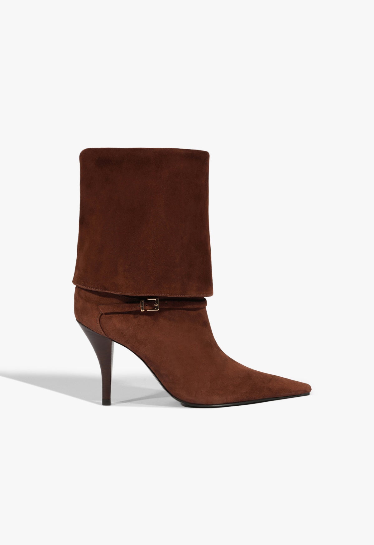 Rudy Buckle Suede Bootie FALL 25 5 Root Brown Suede - Schutz Shoes