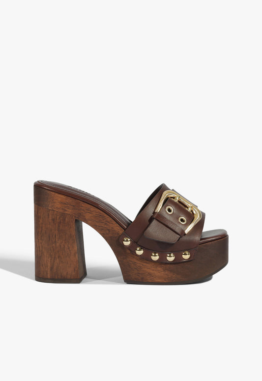 Irie Platform Leather Sandal Resort 26 5 Chestnut Brown Leather - Schutz Shoes