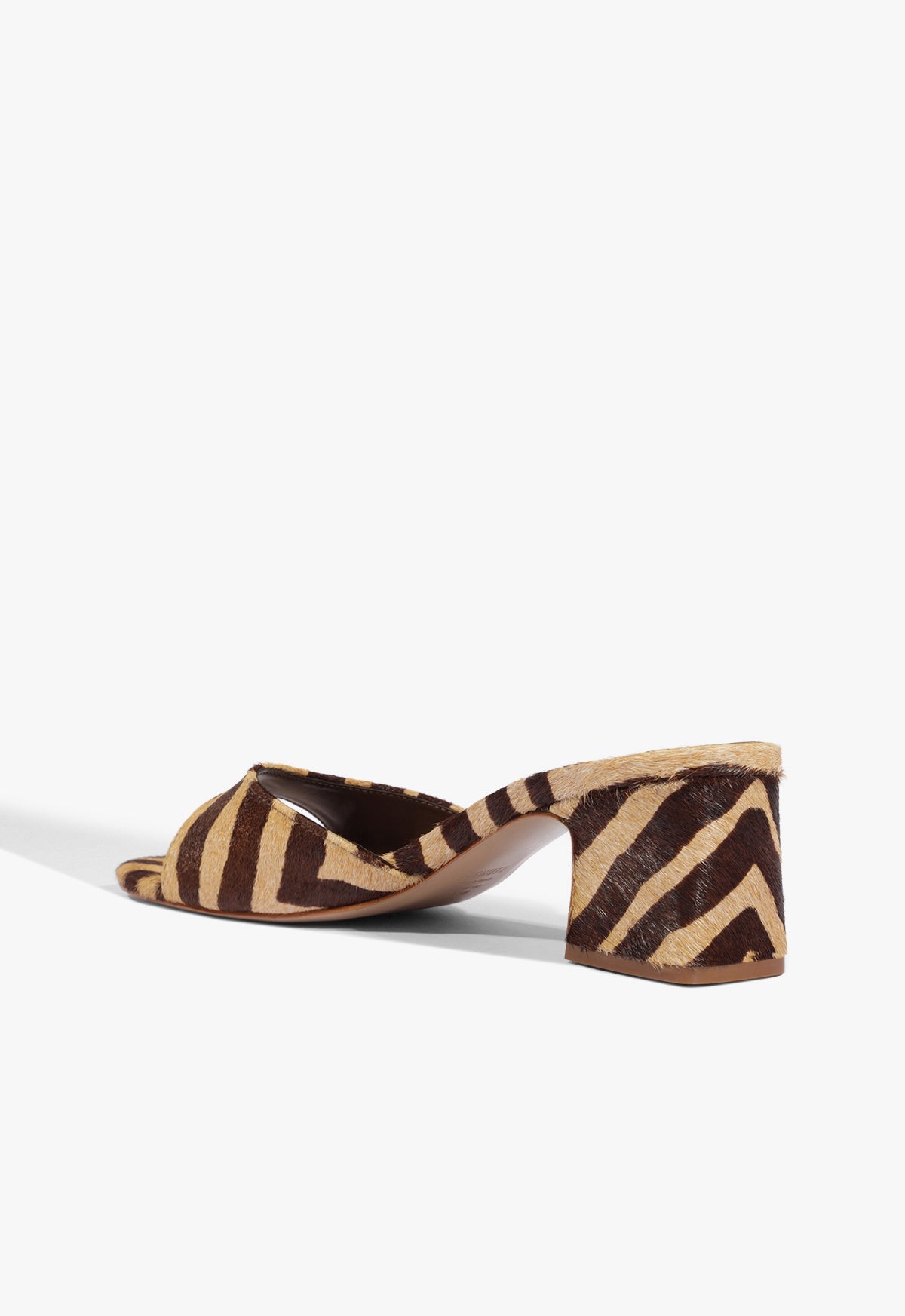 Harriet Mid Mule Animal Print Leather Sandal - Schutz Shoes