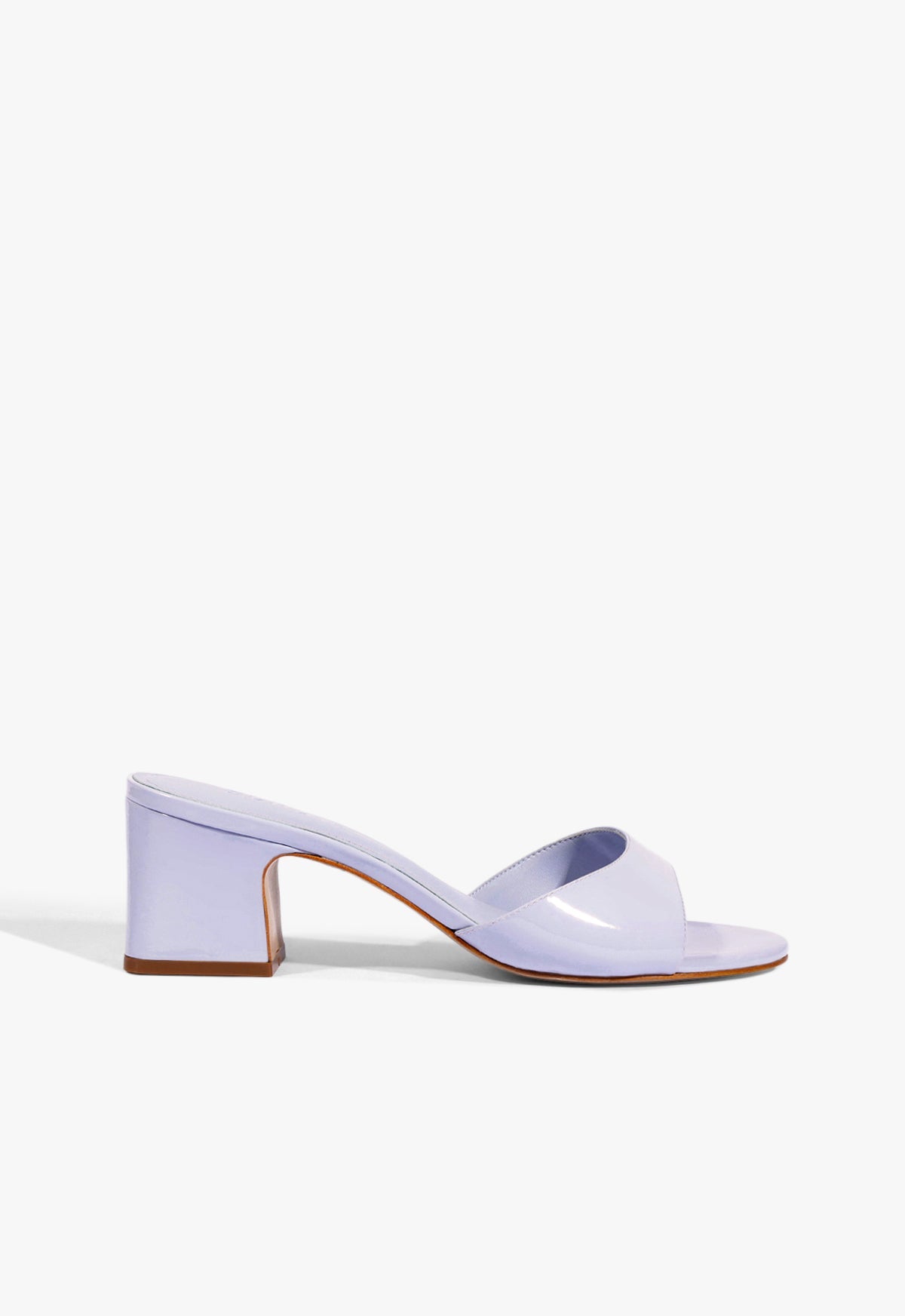 Harriet Mid Mule Patent Sandal 5 Lavander Sky Leather - Schutz Shoes