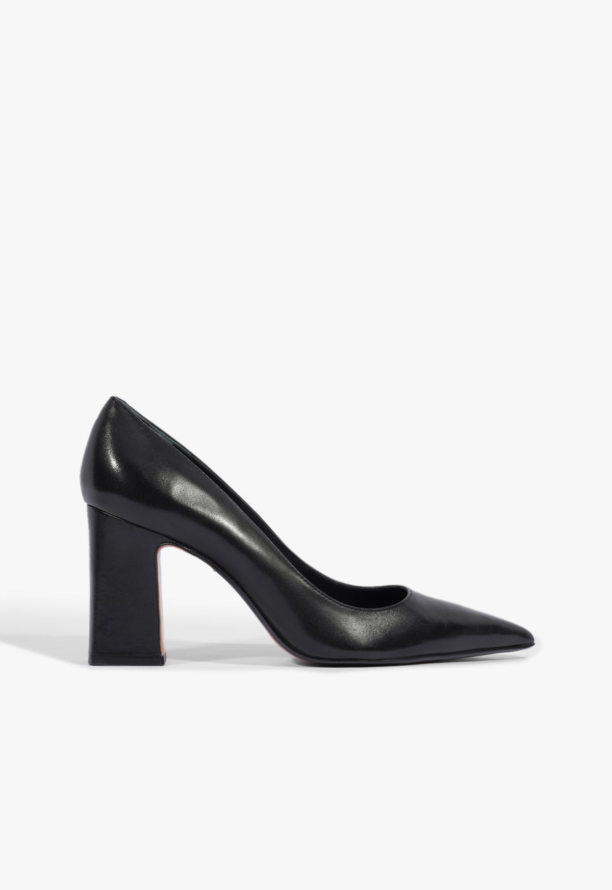 Black Eleanor Leather Pump side view
