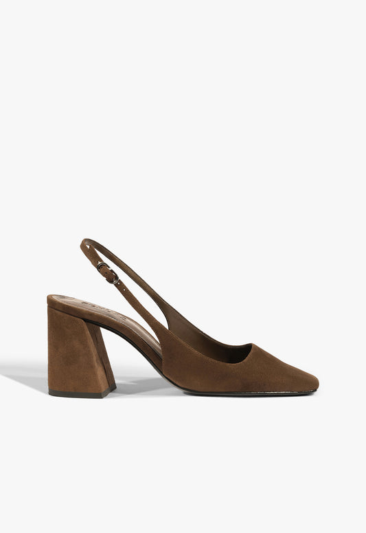 Leia Block Suede Pump FALL 25 5 Pecan Brown Suede - Schutz Shoes