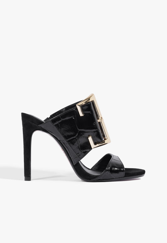 Beatrix Croc Sandal FALL 25 5 Black Croc - Schutz Shoes