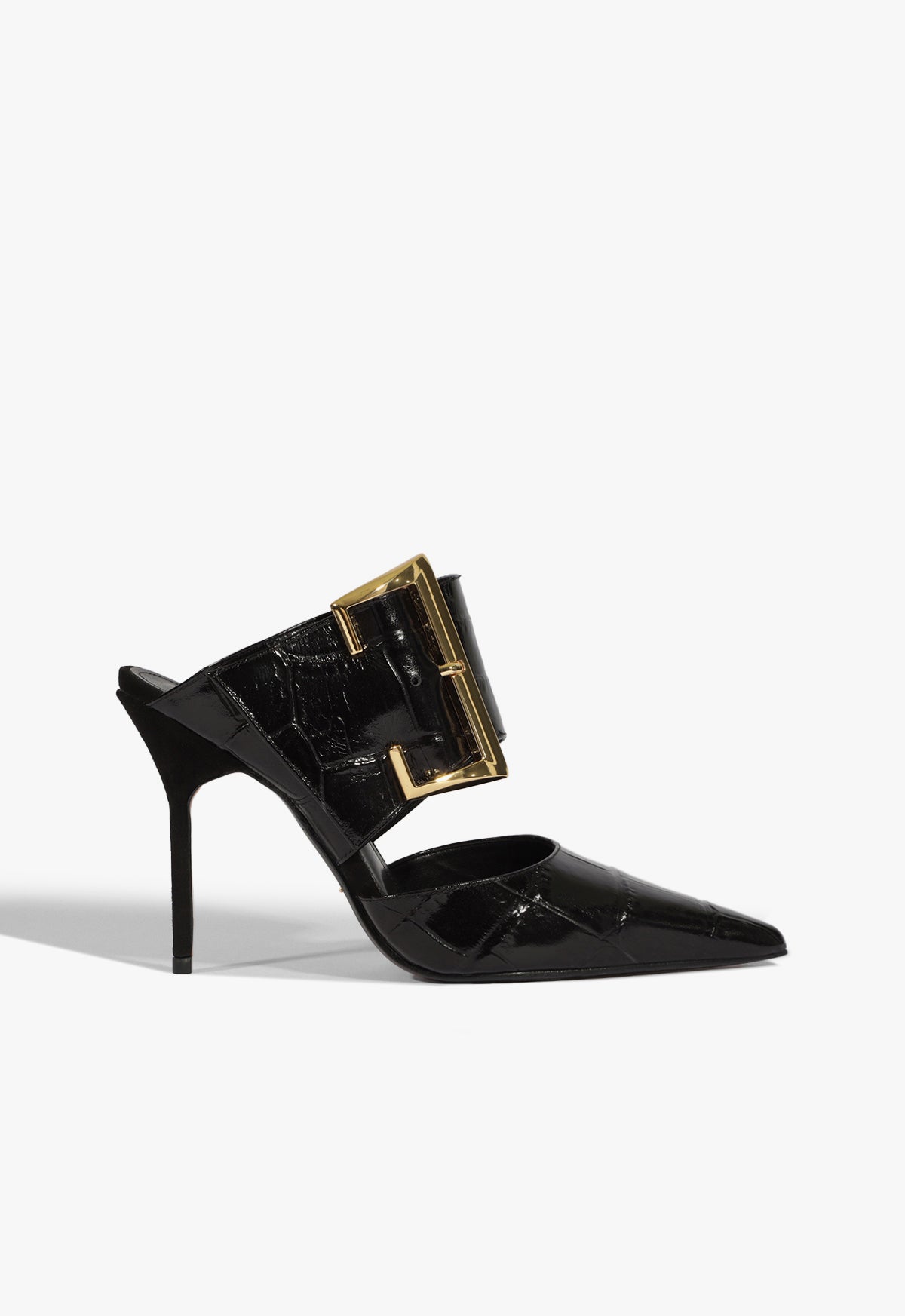 Beatrix Mule Croc Pump 5 Black Croc - Schutz Shoes