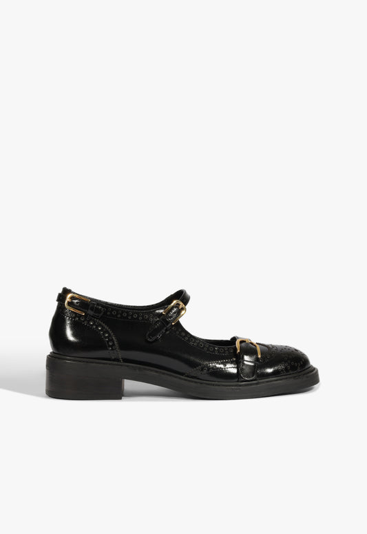 Dafne Leather Flat FALL 25 5 Black Leather - Schutz Shoes