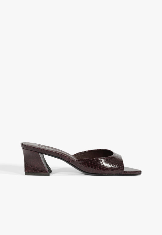 Marlee Sandal 5 Dark Plum Snake - Schutz Shoes