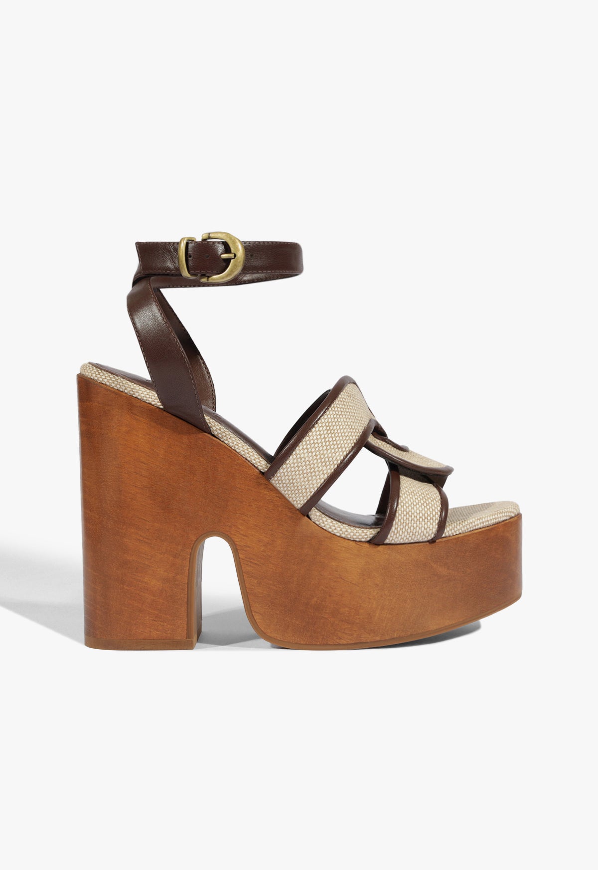 Rita Cutout Sandal 5 Root Brown Leather - Schutz Shoes