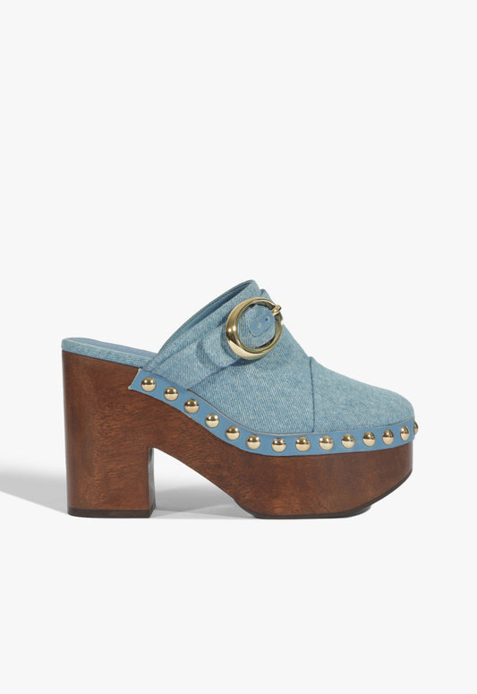 Piper Denim Pump Resort 26 5 Light Denim Leather - Schutz Shoes