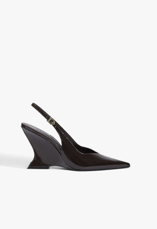 Siena Buckle Patent Leather Pump 5 Dark Brown Patent - Schutz Shoes