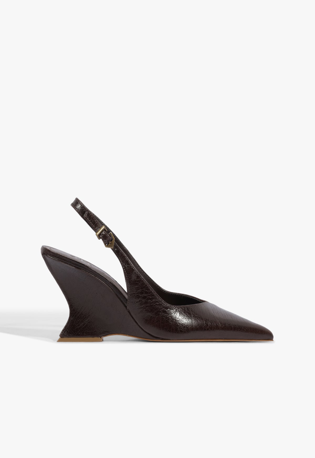 Siena Buckle Leather Pump 5 Dark Brown Leather - Schutz Shoes