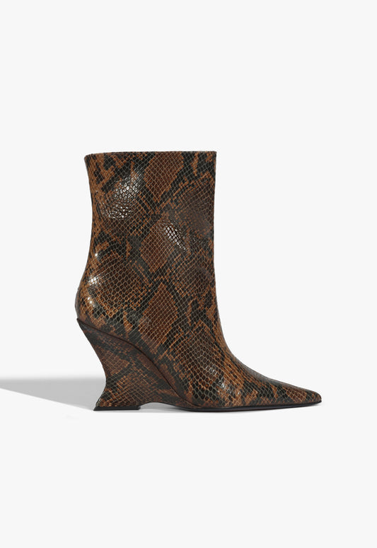 Siena Bootie Fall 25 5 Pecan Brown Snake - Schutz Shoes