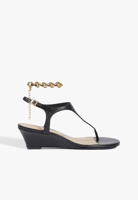 Lys Leather Sandal Resort 26 5 Black Leather - Schutz Shoes