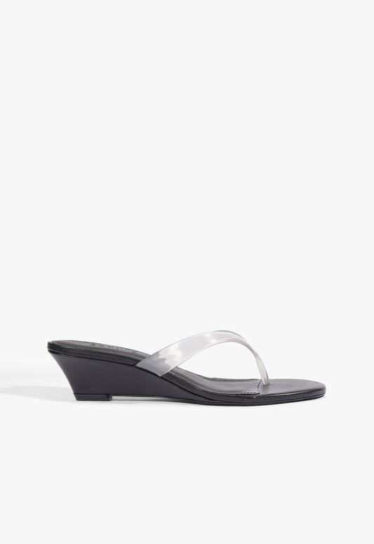 Roslyn Wedge Jelly Sandal 5 Black Synthetic - Schutz Shoes