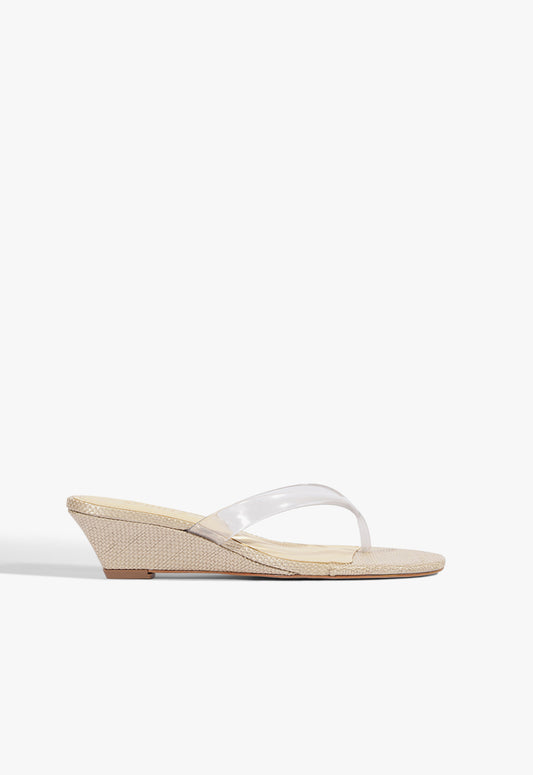 Roslyn Wedge Sandal 5 Beige Synthetic - Schutz Shoes