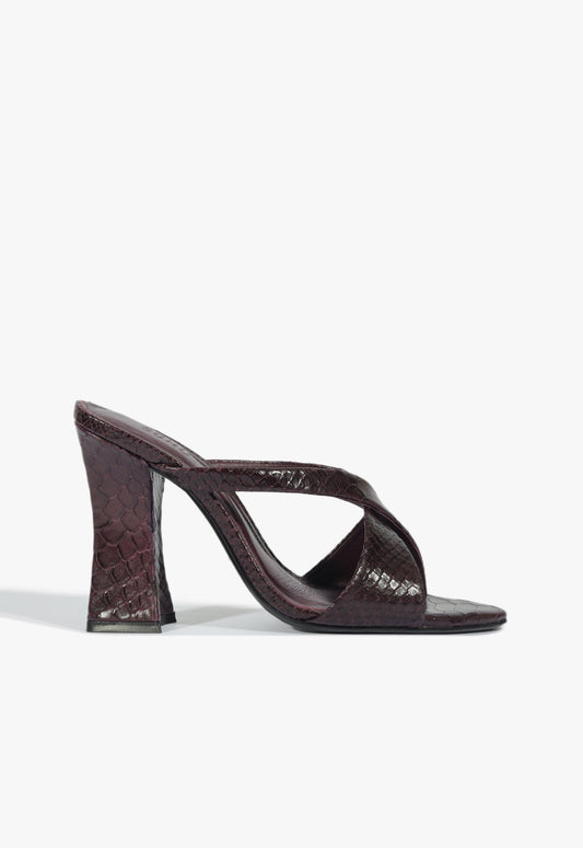 Glenda Leather Sandal Winter 25 5 Dark Plum Leather - Schutz Shoes