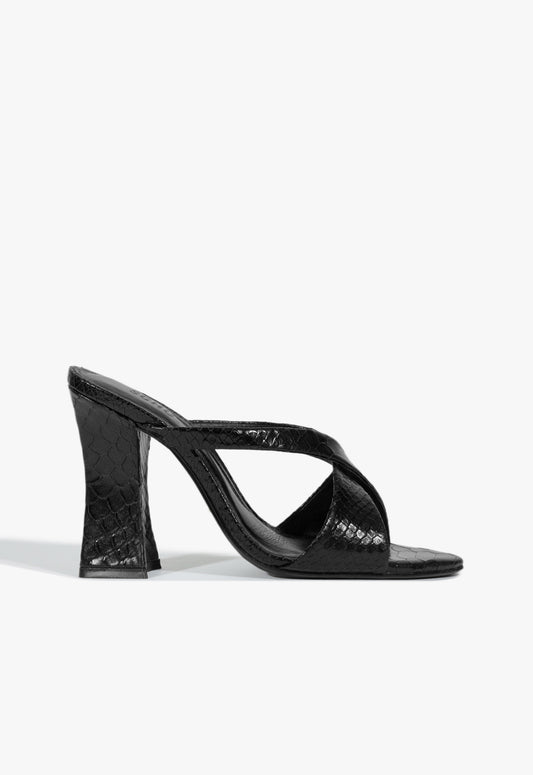 Glenda Leather Sandal Winter 25 5 Black Leather - Schutz Shoes