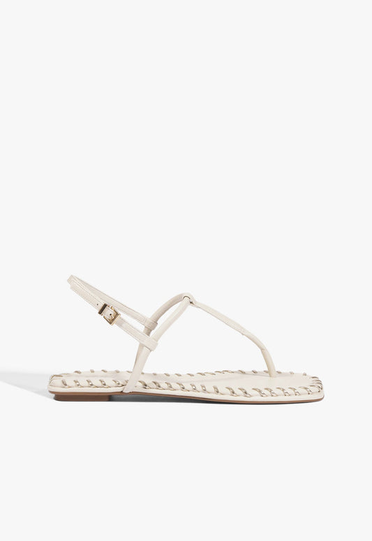 Elsha Sewing Leather Sandal 5 Sugar White Leather - Schutz Shoes