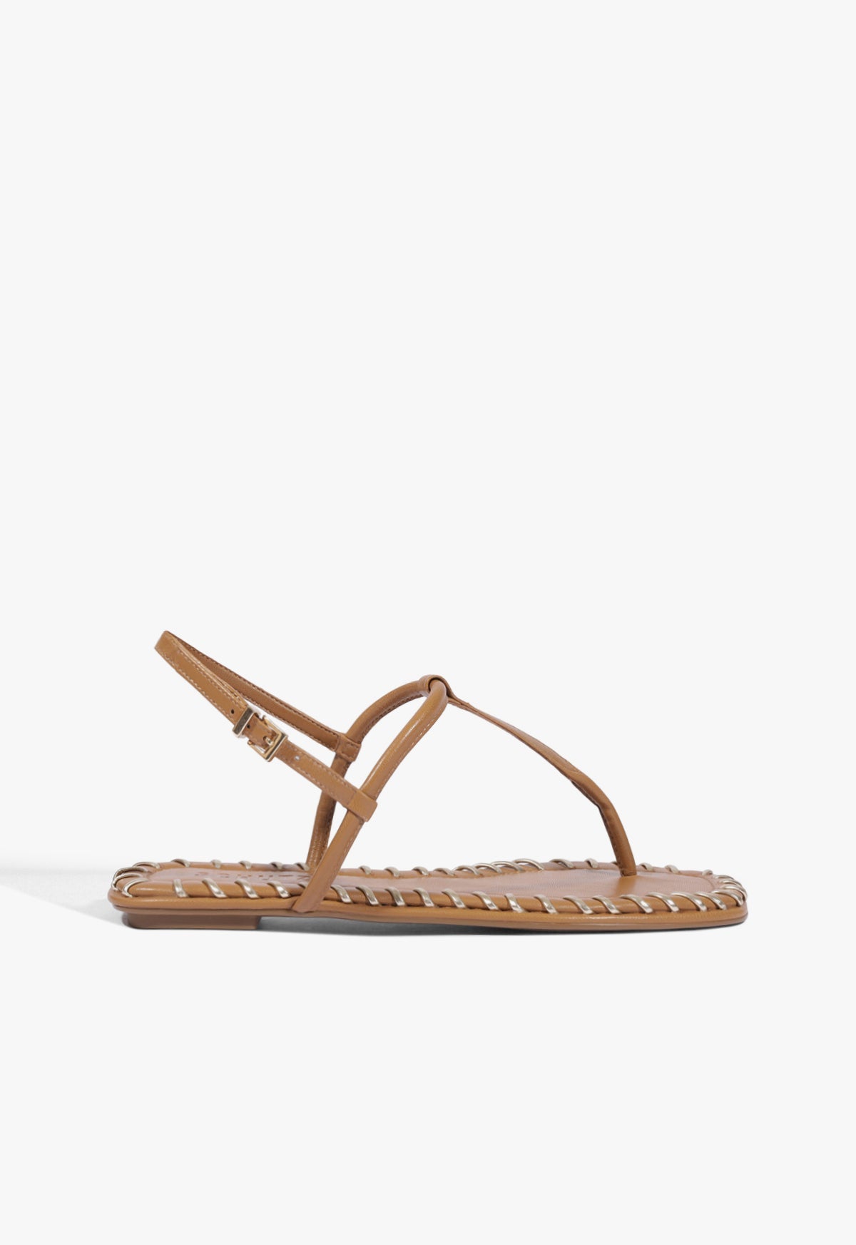 Elsha Sewing Leather Sandal 5 Miele Leather - Schutz Shoes