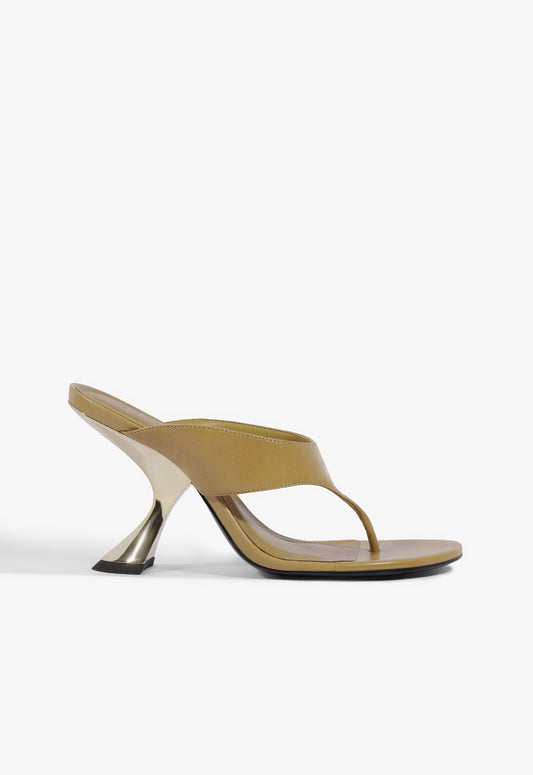 Broadway Leather Sandal 5 Beige Leather - Schutz Shoes