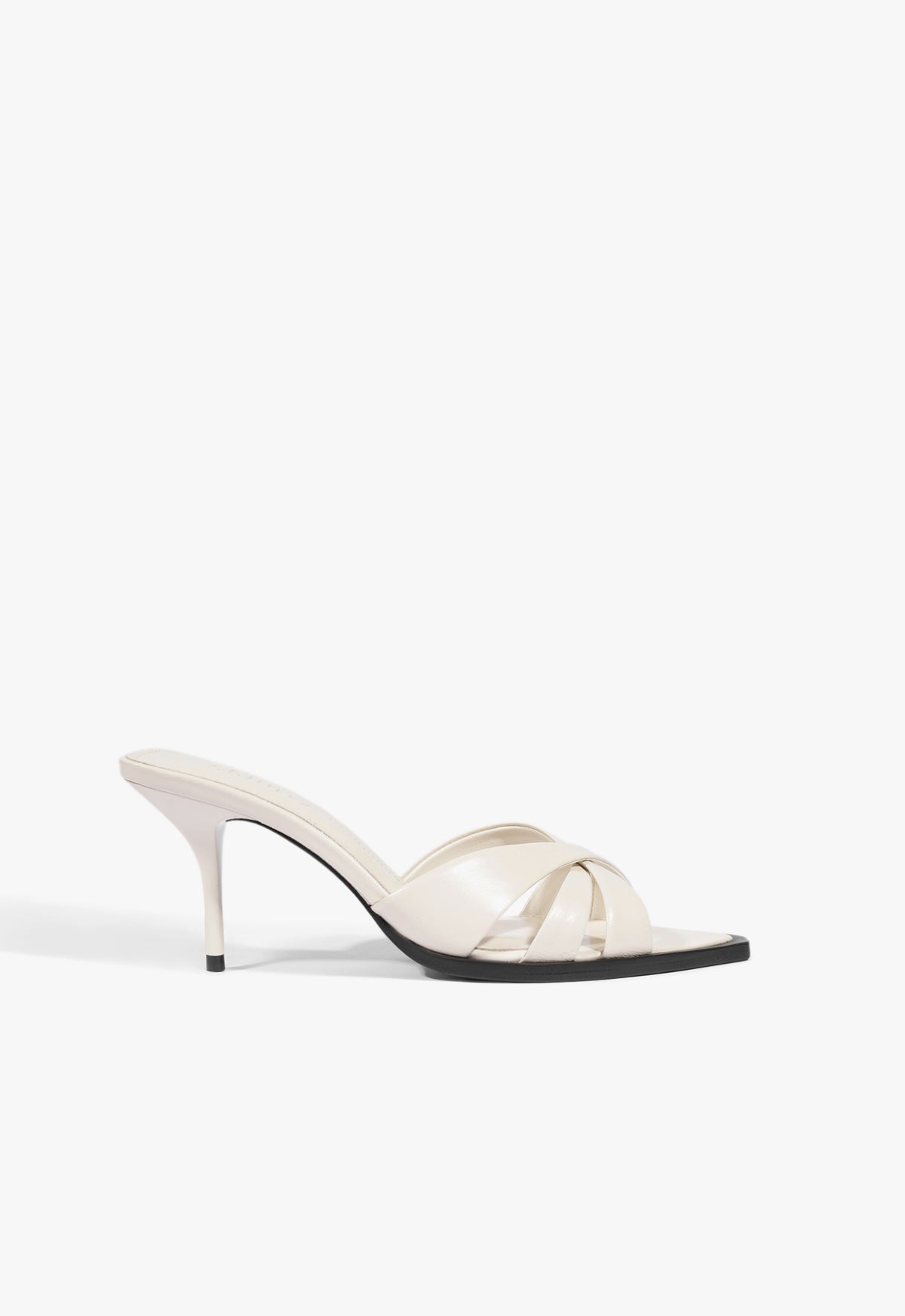 Keefa Leaf Mule Sandal 5 Sugar White Leather - Schutz Shoes