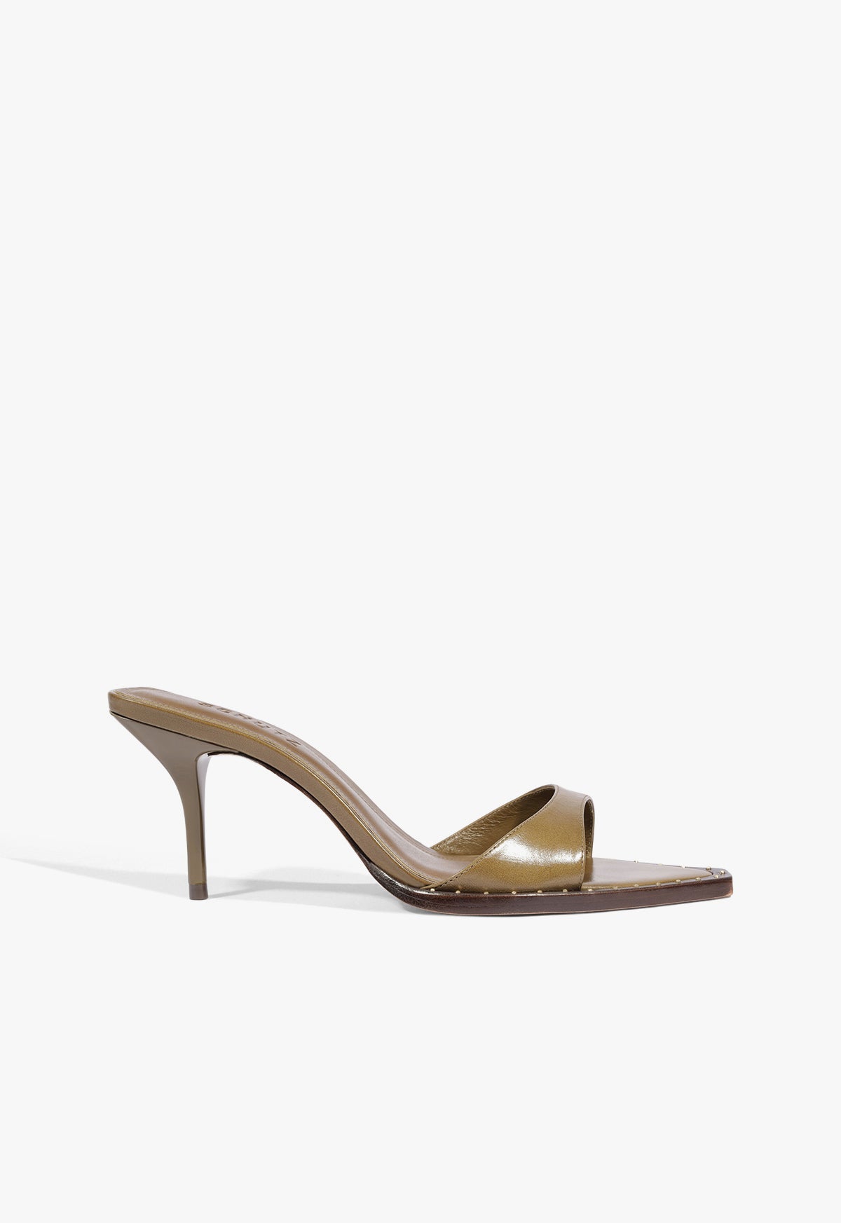 Elodie Welt Sandal 5 Dried Olive Leather - Schutz Shoes