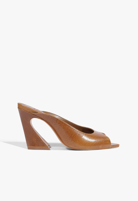 Lexi Block Mule Leather Sandal 5 Brown Leather - Schutz Shoes