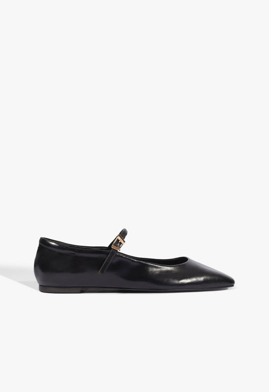 Getty Flat 5 Black Leather - Schutz Shoes
