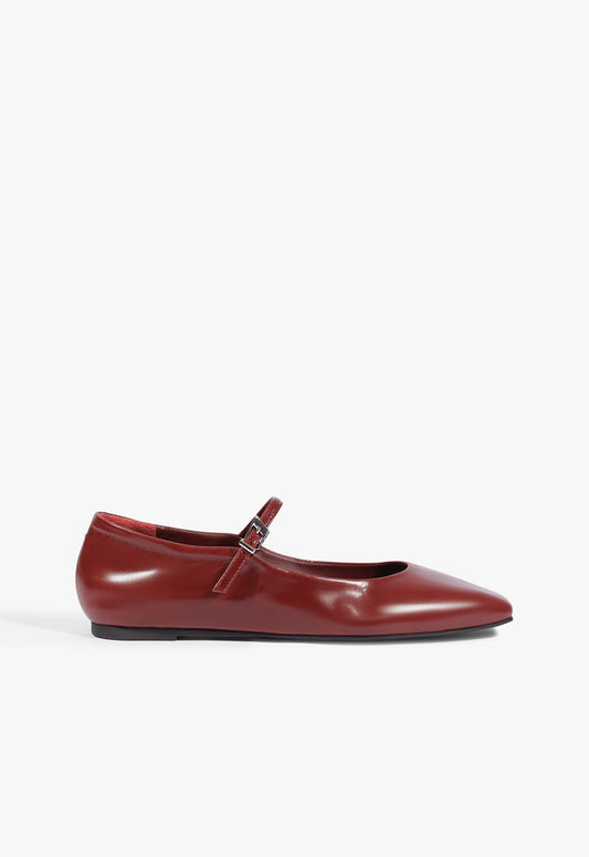 Getty Flat 5 Wine Berry Leather - Schutz Shoes