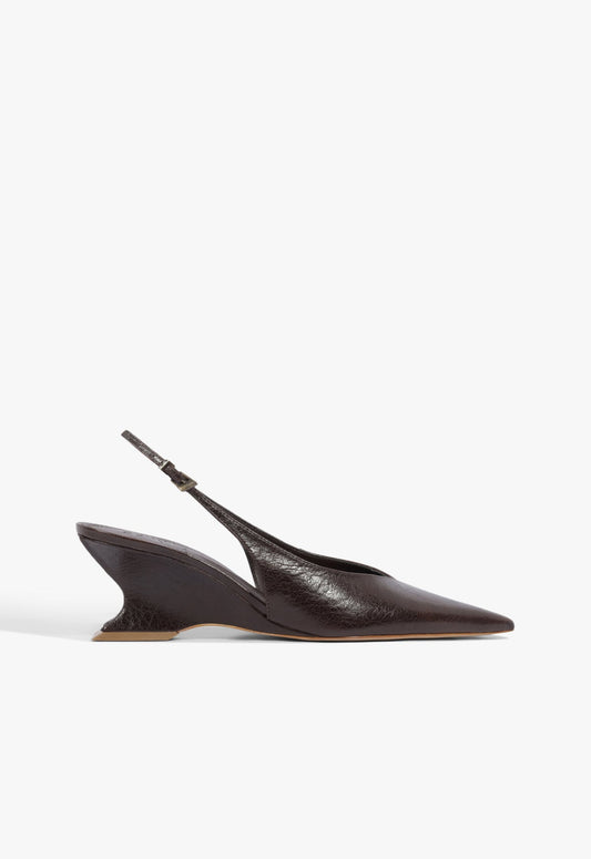 Siena Mid Buckle Leather Pump 5 Dark Brown Leather - Schutz Shoes