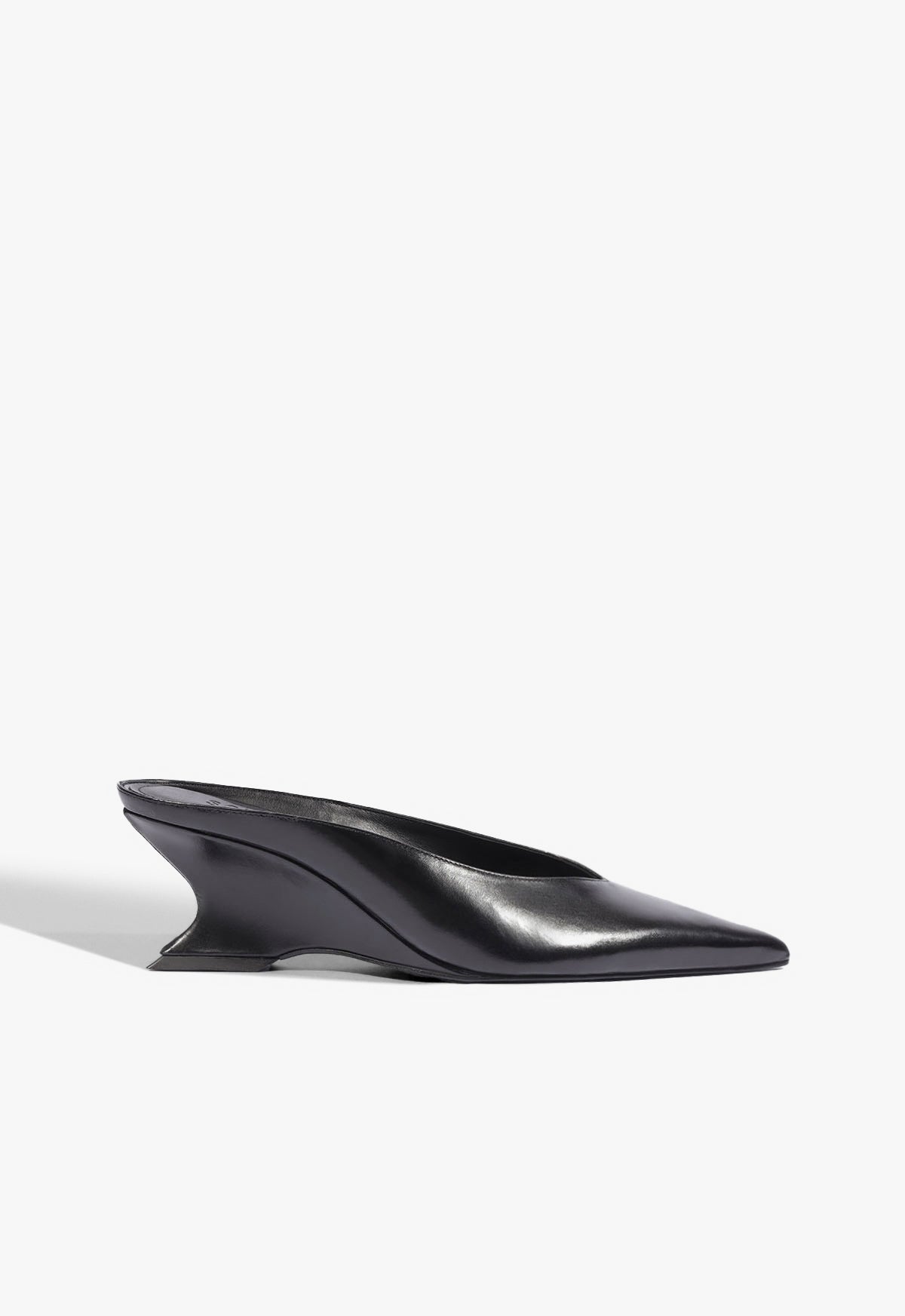 Siena Mid Mule Leather Pump 5 Black Leather - Schutz Shoes